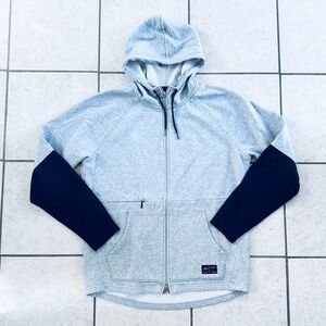 Oakley Hoodie Mens Large Gray/BLK Full Zip Sweatshirt Front Pockets Regular Fit